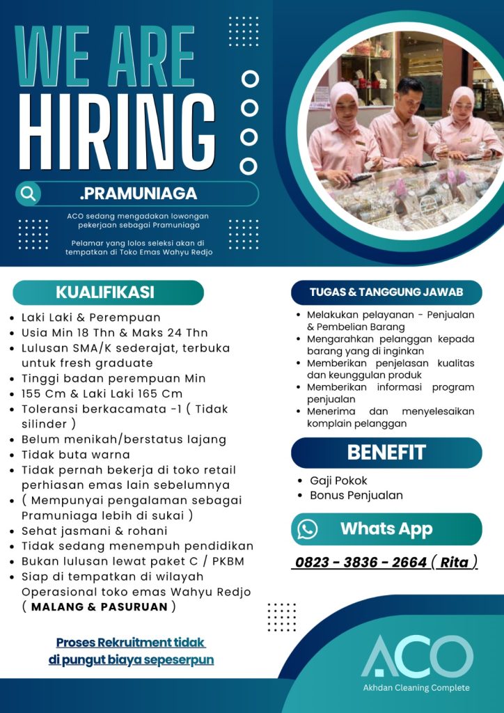 Pramuniaga toko perhiasan WAHYU REDJO GRUP